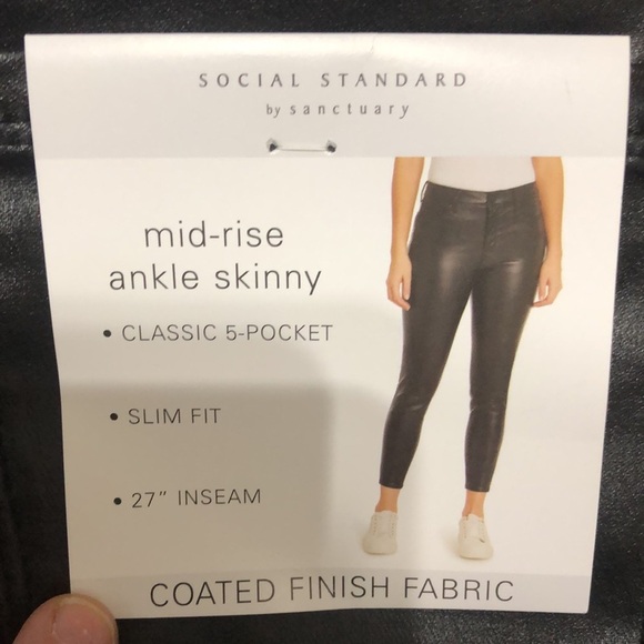 Social Standard by sanctuary mid rise ankle skinny pants coated finish - Picture 8 of 14